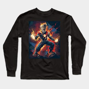 Groot Vs Atlanta Braves Groot Glove Game Long Sleeve T-Shirt